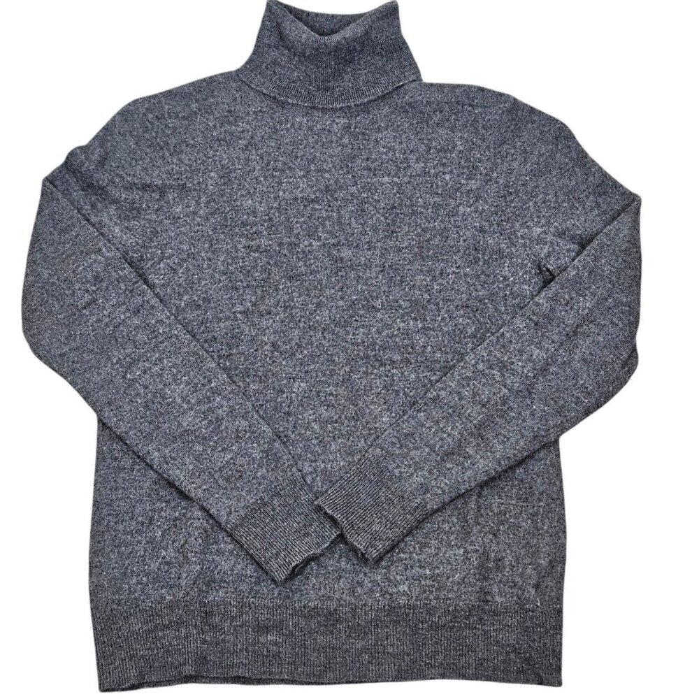 H Halston Sweater Merino Wool Turtleneck Dark Gray Sweater‎ Layering Size Small
